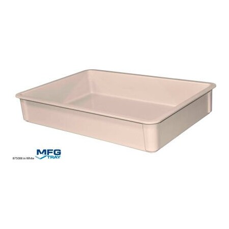 Stackable Storage Tote, 25-3/4 in L x 17-3/4 in W x 4-1/2 in H, White, Fiberglass